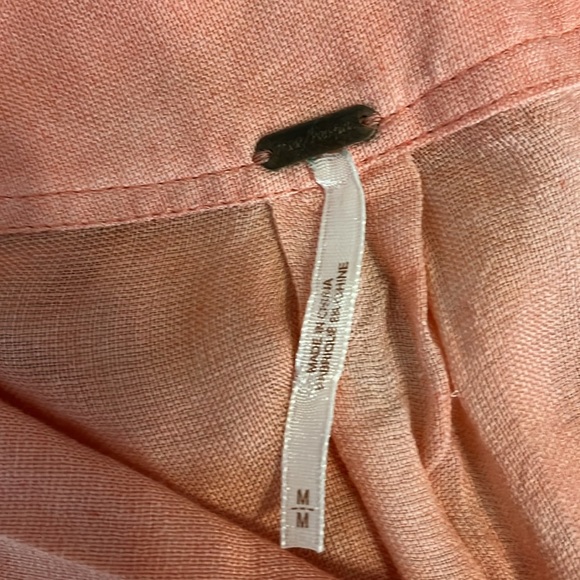 Free people peach color, beach, oversized, short sleeve size medium, gently used - Picture 4 of 4